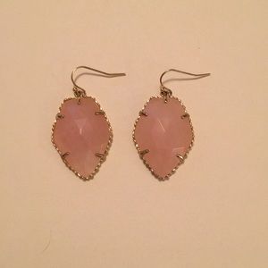 Kendra Scott Gold Corley Earrings with Rose Quartz